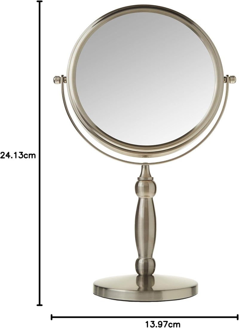 Upper Canada Floxite Dual-Sided Vanity Mirror with 1x and 15x Magnification in Brushed Nickel - Image 5